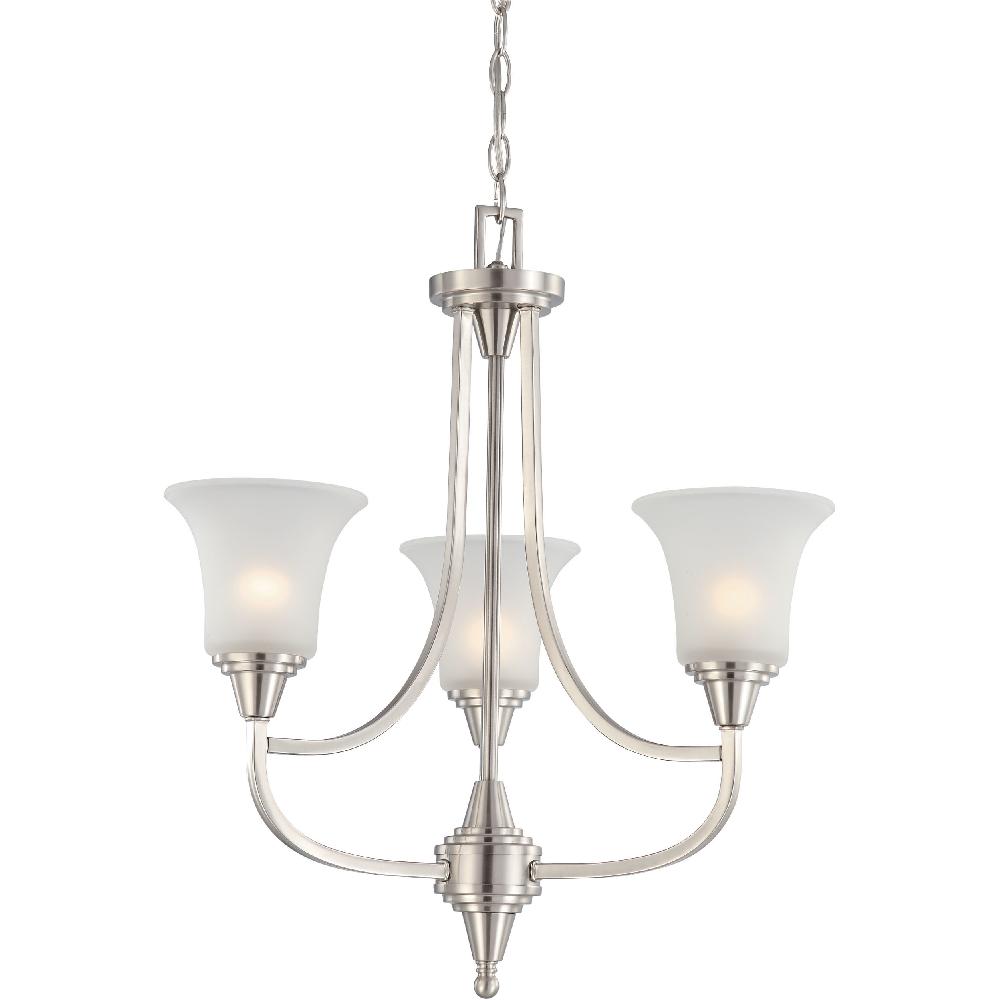 nuvo lighting Surrey 3 Light 22 inch Brushed Nickel Chandelier Ceiling Light