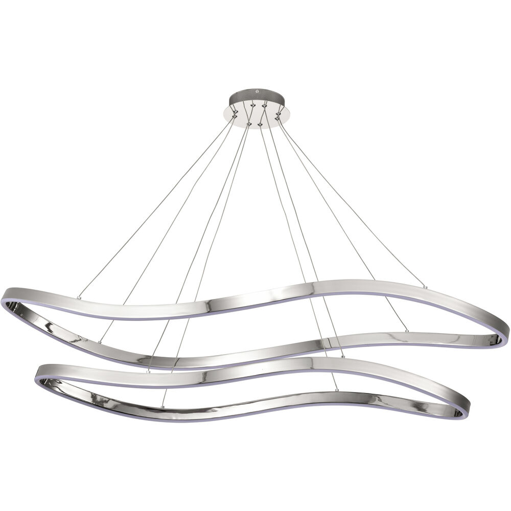 Nuvo Lighting Sylas LED 20.1 Inch Polished Nickel Pendant Ceiling Light