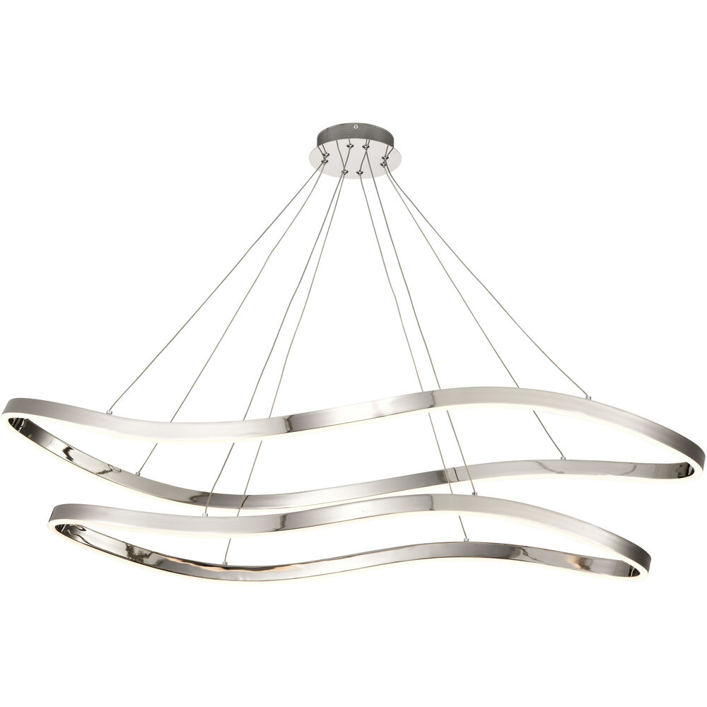 Nuvo Lighting Sylas LED 20.1 Inch Polished Nickel Pendant Ceiling Light