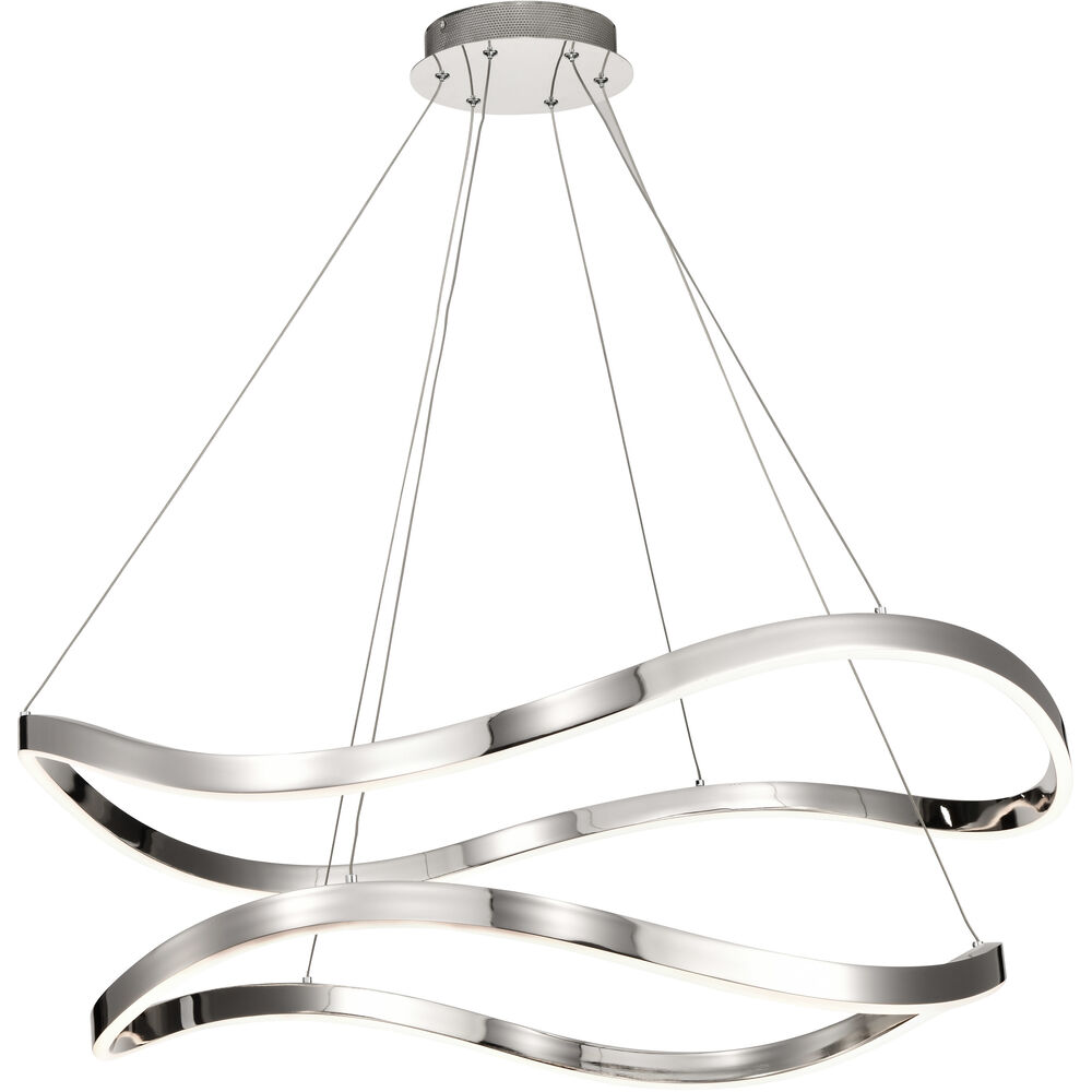 Nuvo Lighting Sylas LED 37.4 Inch Polished Nickel Pendant Ceiling Light