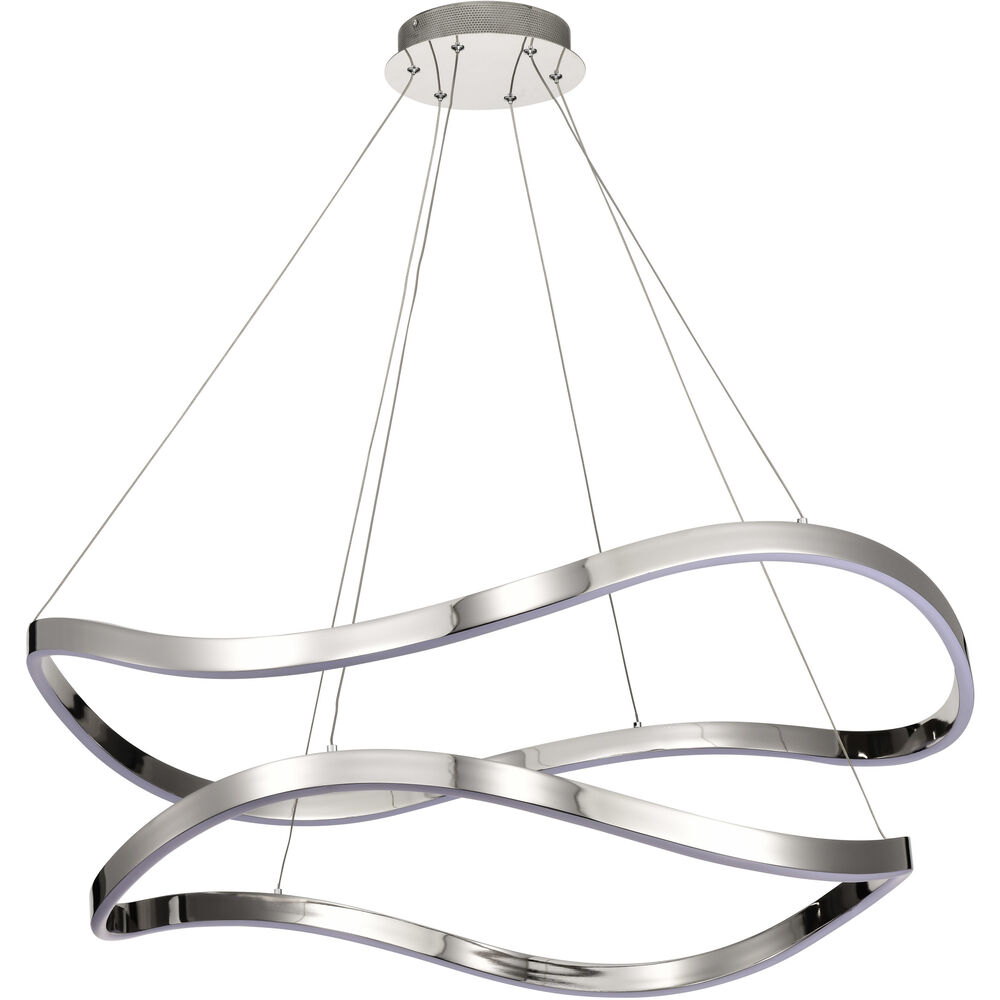 Nuvo Lighting Sylas LED 37.4 Inch Polished Nickel Pendant Ceiling Light