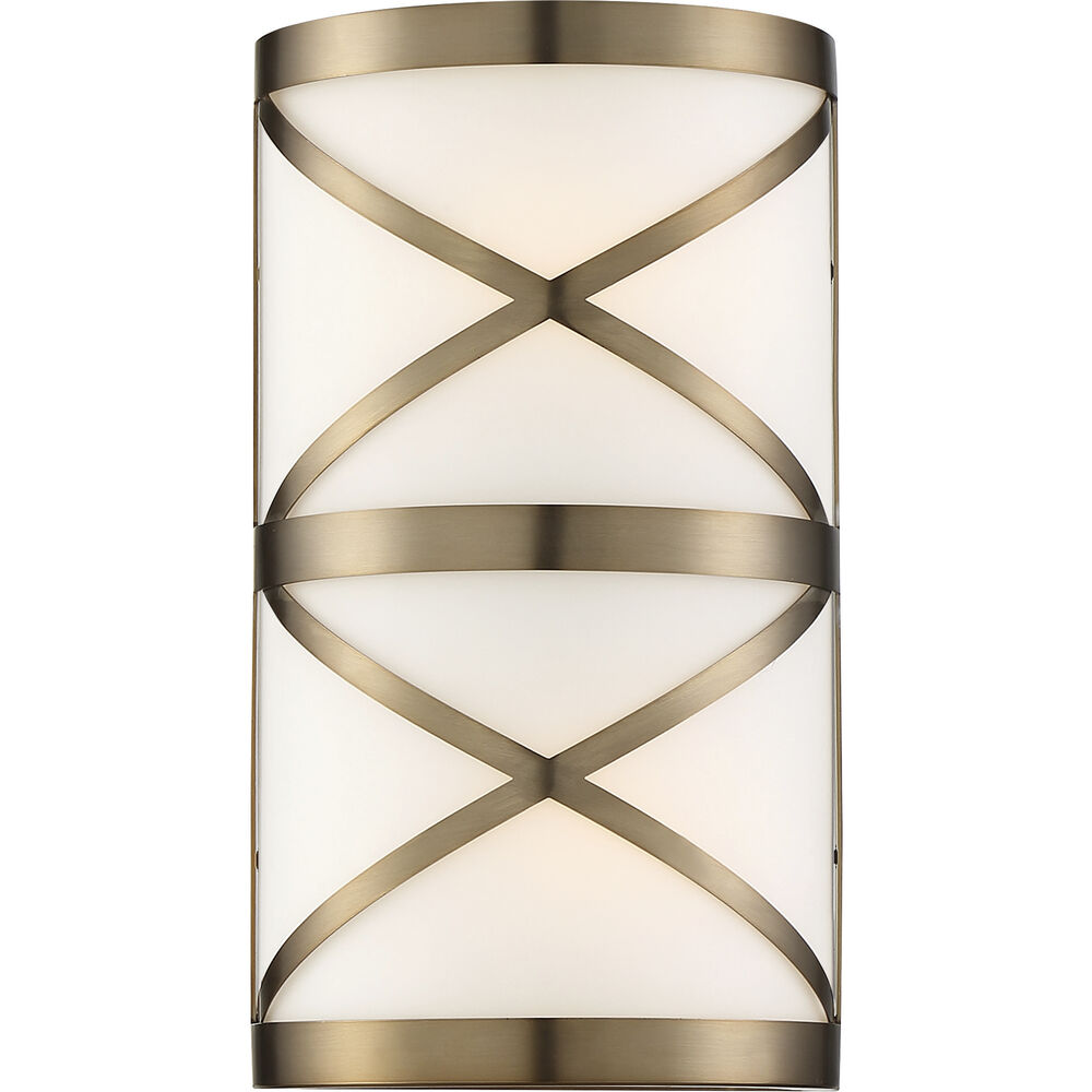 Nuvo Lighting Sylph 2 Light 7 Inch Burnished Brass And Satin White Vanity Light Wall Light