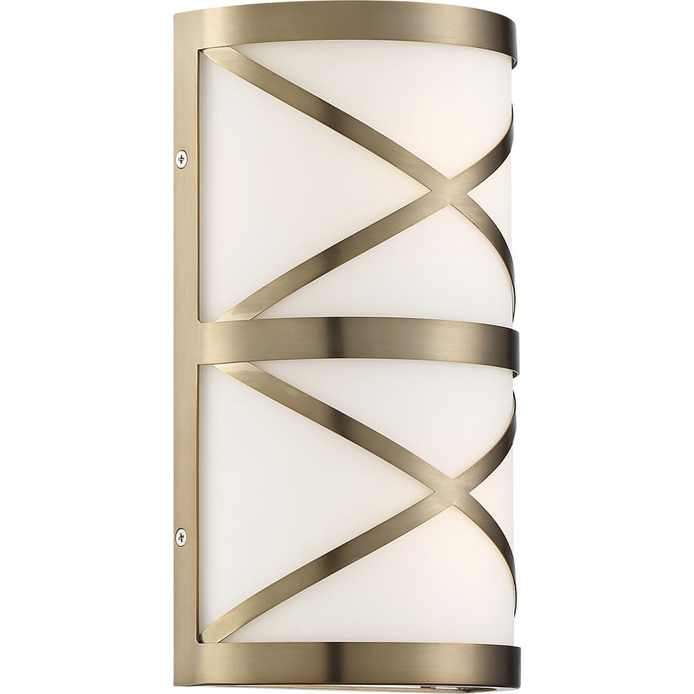 Nuvo Lighting Sylph 2 Light 7 Inch Burnished Brass And Satin White Vanity Light Wall Light