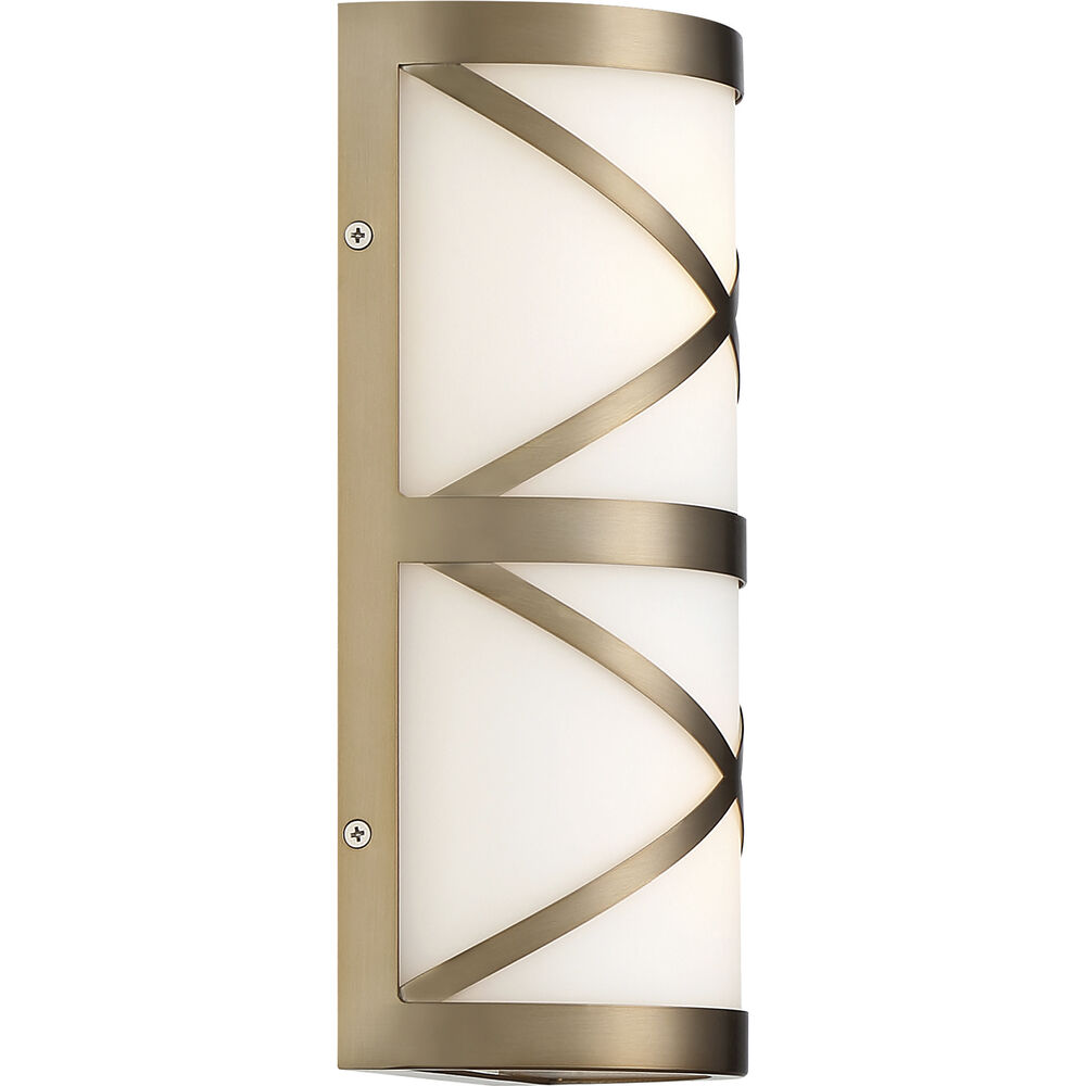 Nuvo Lighting Sylph 2 Light 7 Inch Burnished Brass And Satin White Vanity Light Wall Light