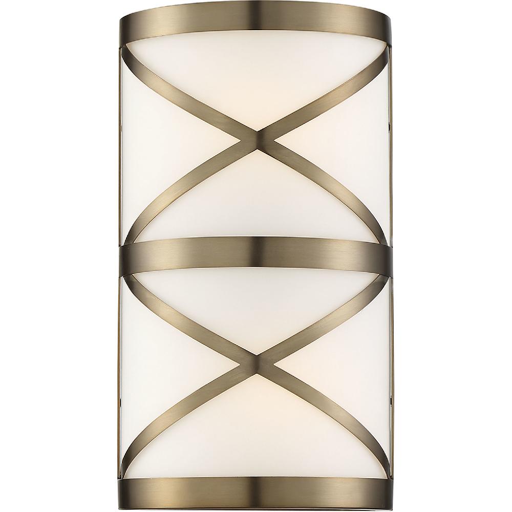 nuvo lighting Sylph 2 Light 7 inch Burnished Brass and Satin White Vanity Light Wall Light