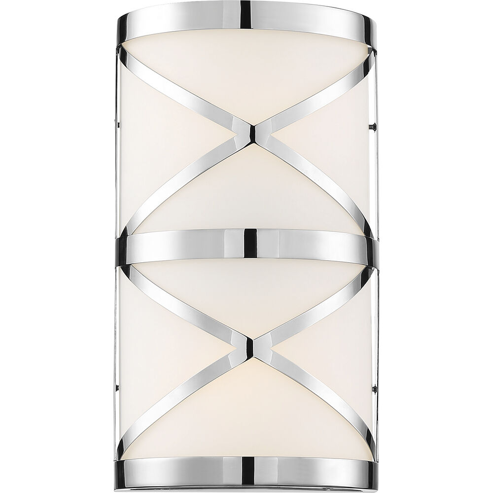 Nuvo Lighting Sylph 2 Light 7 Inch Polished Nickel And Satin White Vanity Light Wall Light