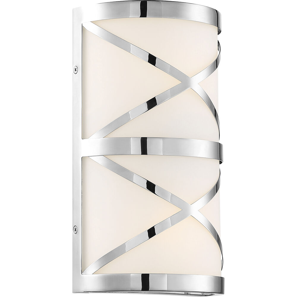Nuvo Lighting Sylph 2 Light 7 Inch Polished Nickel And Satin White Vanity Light Wall Light