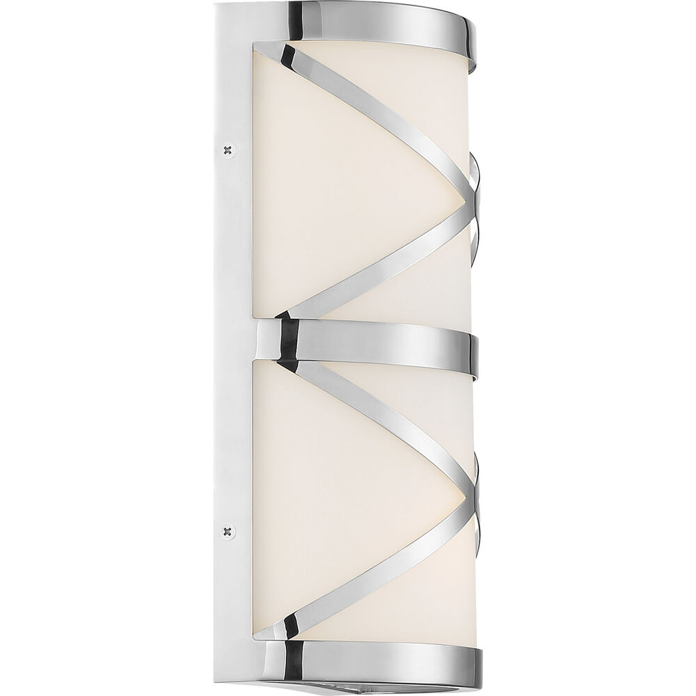 Nuvo Lighting Sylph 2 Light 7 Inch Polished Nickel And Satin White Vanity Light Wall Light