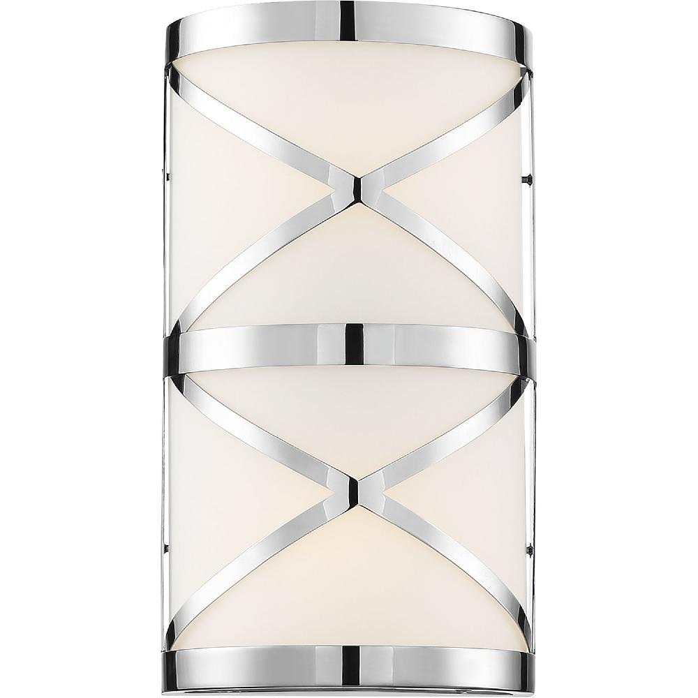 nuvo lighting Sylph 2 Light 7 inch Polished Nickel and Satin White Vanity Light Wall Light