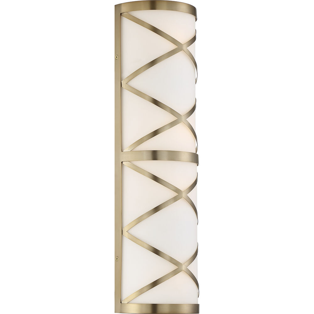 Nuvo Lighting Sylph 4 Light 7 Inch Burnished Brass And Satin White Vanity Light Wall Light