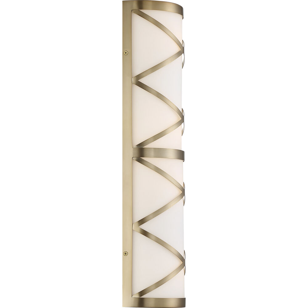 Nuvo Lighting Sylph 4 Light 7 Inch Burnished Brass And Satin White Vanity Light Wall Light