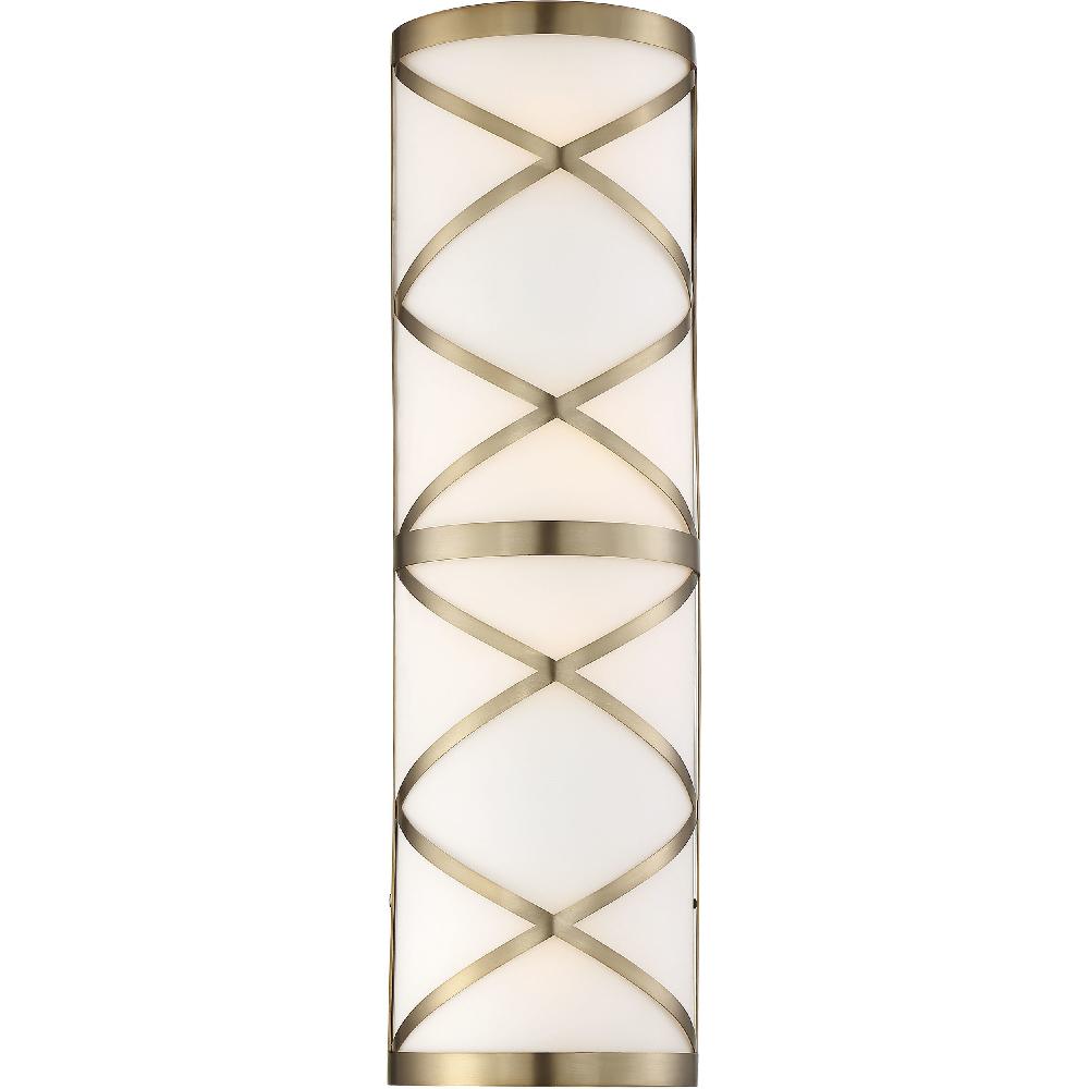 nuvo lighting Sylph 4 Light 7 inch Burnished Brass and Satin White Vanity Light Wall Light