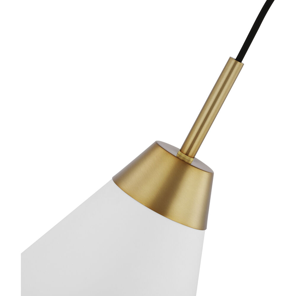 Nuvo Lighting Tango 1 Light 12 Inch Matte White/Burnished Brass Pendant Ceiling Light