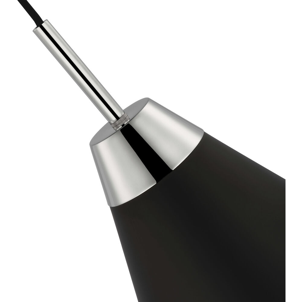 Nuvo Lighting Tango 1 Light 15 Inch Matte Black/Polished Nickel Pendant Ceiling Light