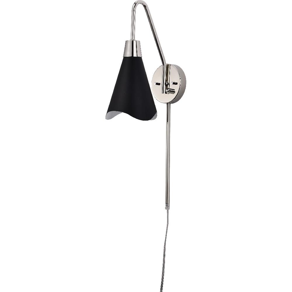 nuvo lighting Tango 1 Light 6 inch Matte Black/Polished Nickel Bathroom Vanity Lights Wall Light