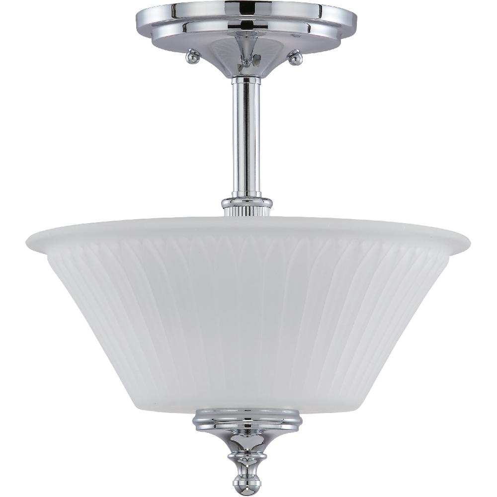 nuvo lighting Teller 2 Light 12 inch Polished Chrome Semi Flush Mount Ceiling Light