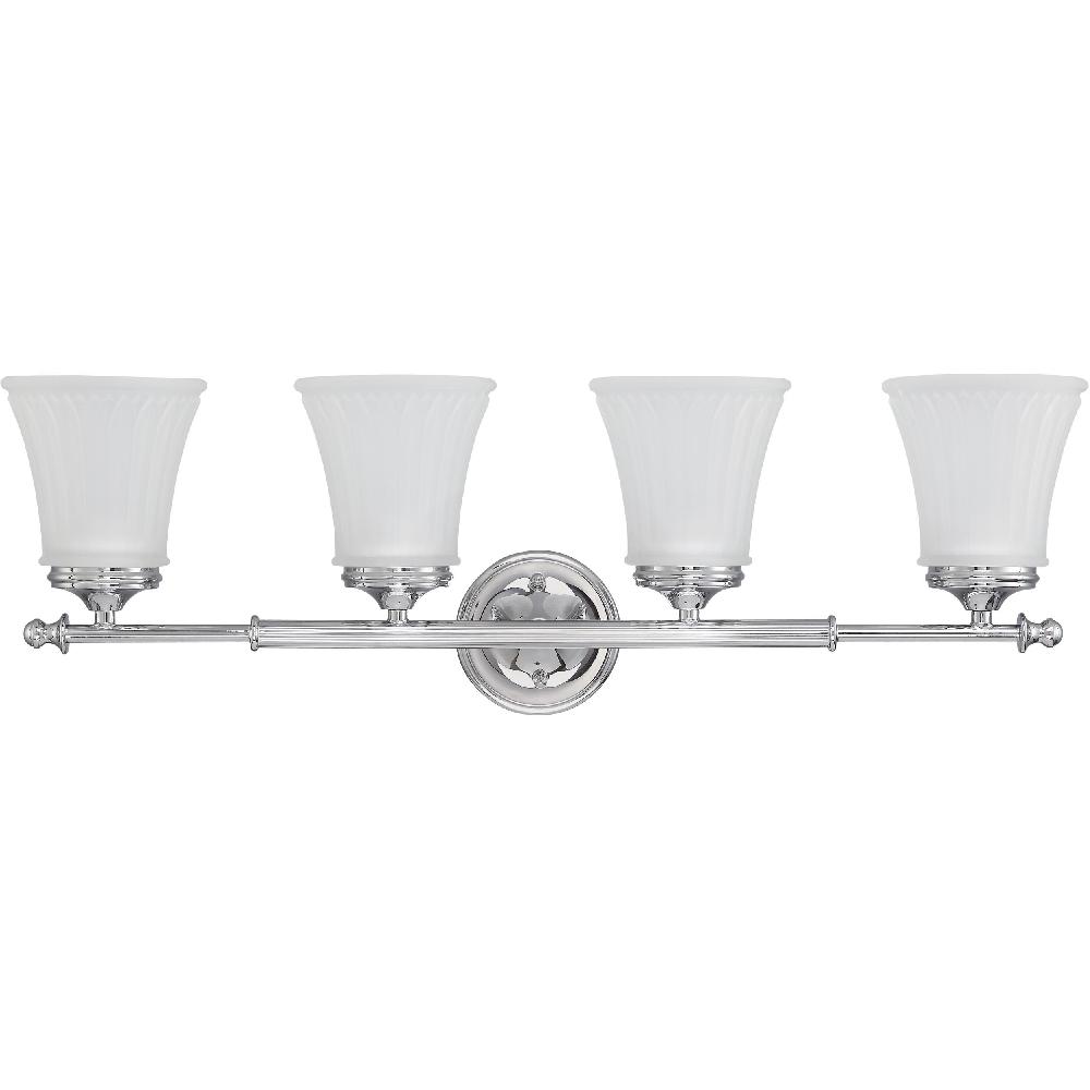 nuvo lighting Teller 4 Light 28.5 inch Polished Chrome Vanity Light Wall Light