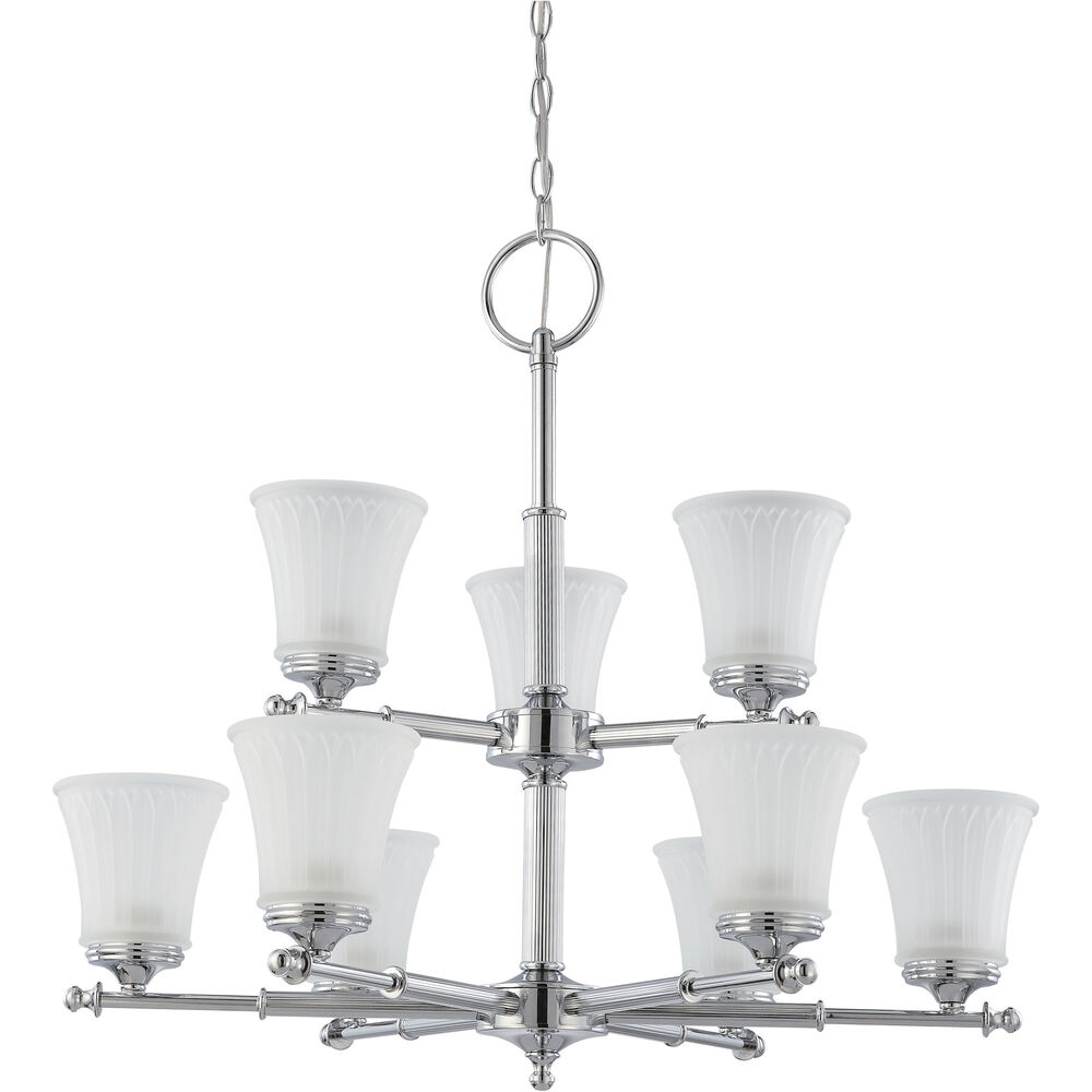 Nuvo Lighting Teller 9 Light 30 Inch Polished Chrome Chandelier Ceiling Light