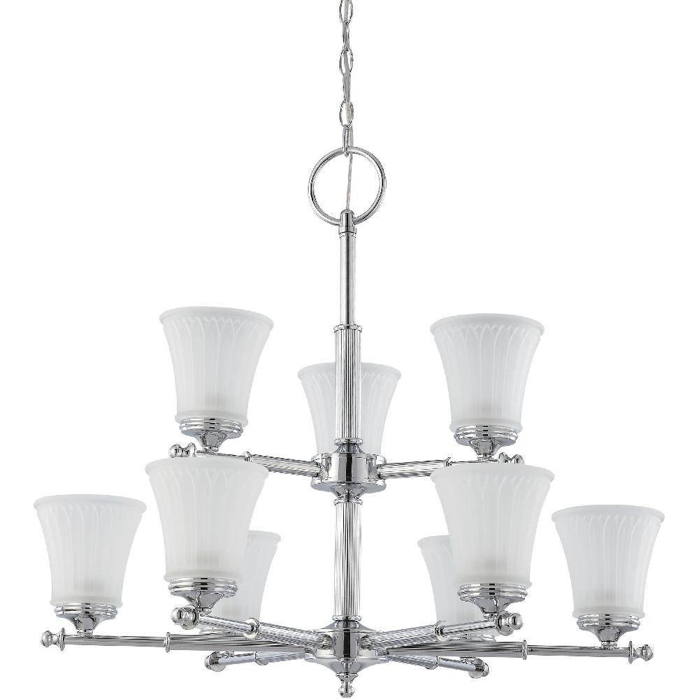 nuvo lighting Teller 9 Light 30 inch Polished Chrome Chandelier Ceiling Light