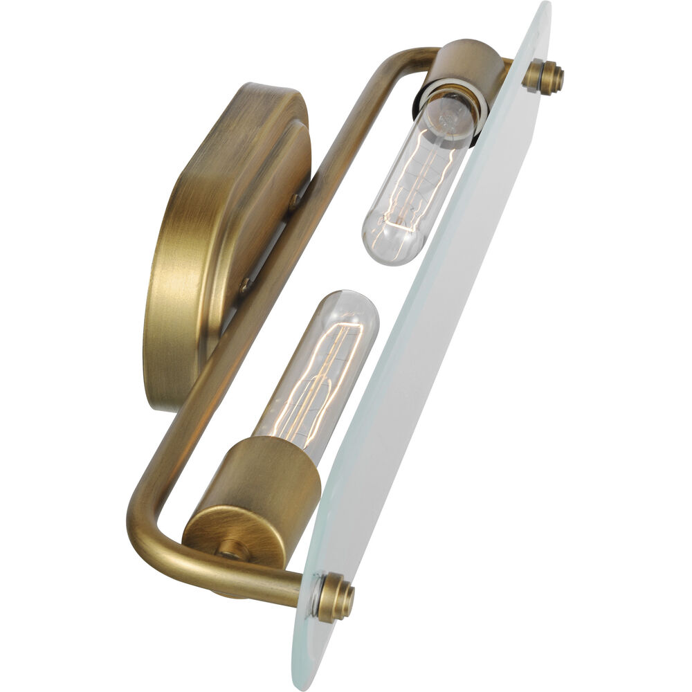 Nuvo Lighting Teton 2 Light 22 Inch Natural Brass Bathroom Vanity Light Wall Light