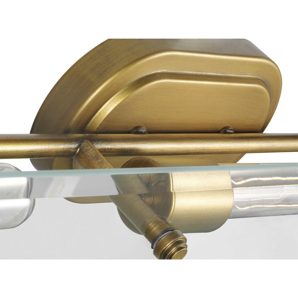 Nuvo Lighting Teton 3 Light 34 Inch Natural Brass Bathroom Vanity Light Wall Light