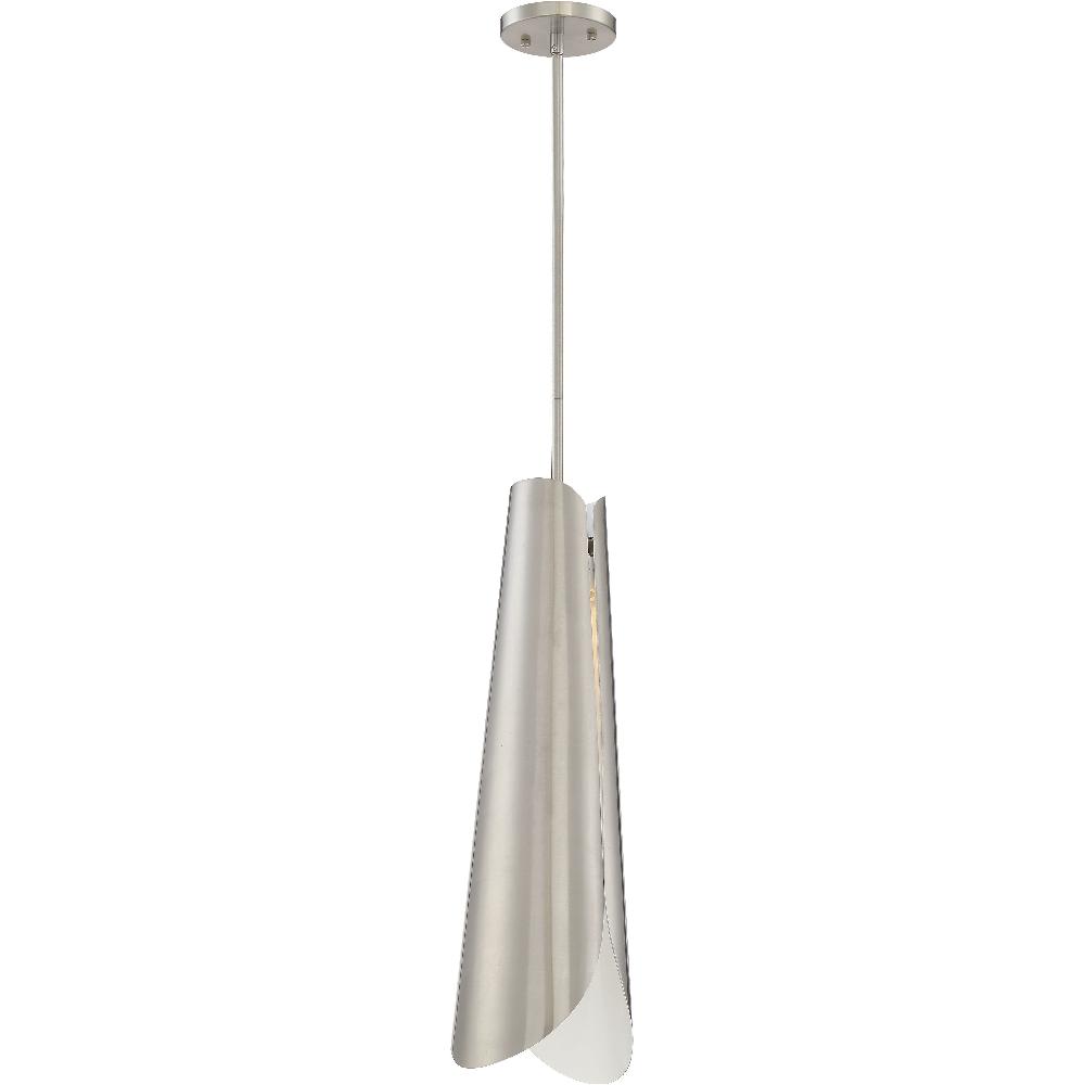 nuvo lighting Thorn LED 9 inch Brushed Nickel and White Accents Pendant Ceiling Light