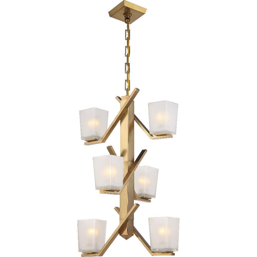 nuvo lighting Timone 6 Light 18.75 inch Vintage Brass Pendant Ceiling Light