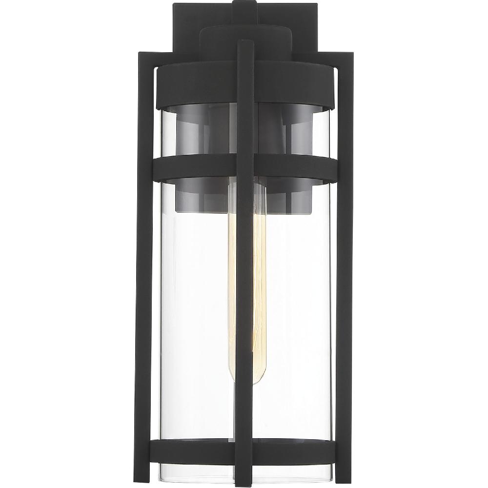 nuvo lighting Tofino 1 Light 15 inch Textured Black and Clear Seeded Outdoor Wall Lantern Medium