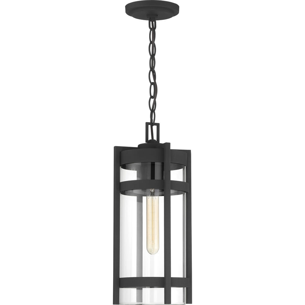 Nuvo Lighting Tofino 1 Light 7 Inch Textured Black And Clear Seeded Outdoor Hanging Lantern