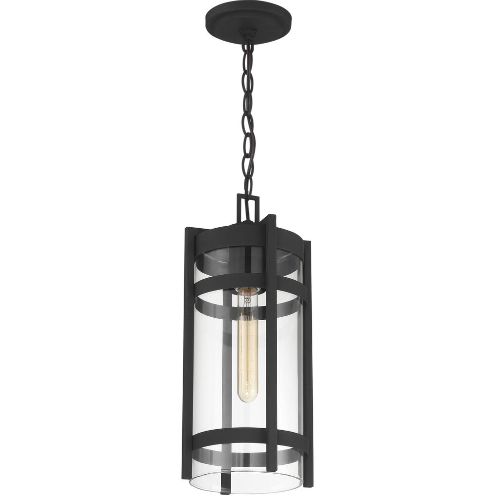 Nuvo Lighting Tofino 1 Light 7 Inch Textured Black And Clear Seeded Outdoor Hanging Lantern
