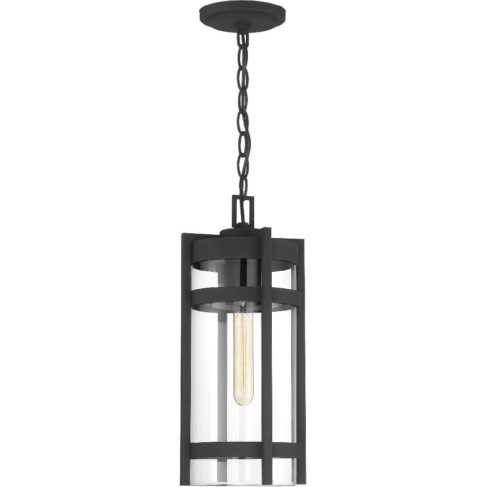 nuvo lighting Tofino 1 Light 7 inch Textured Black and Clear Seeded Outdoor Hanging Lantern