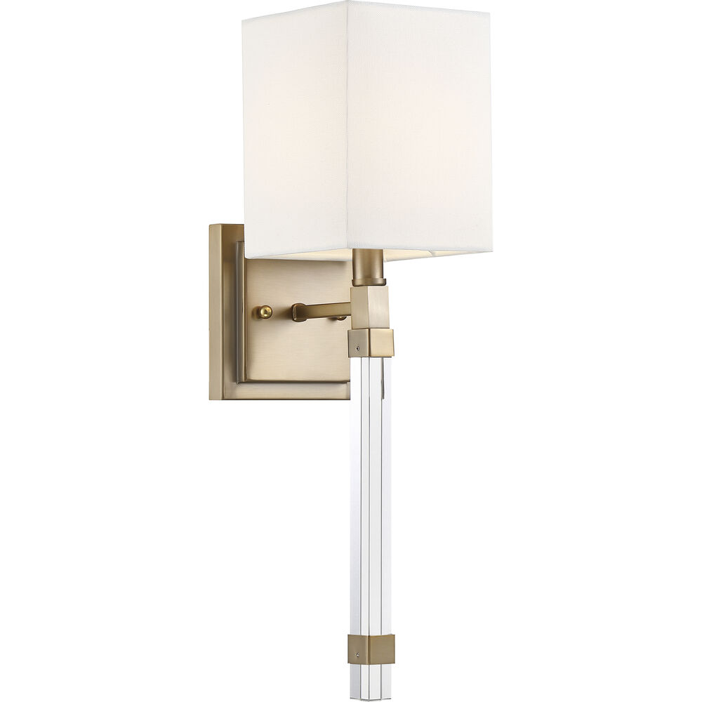 Nuvo Lighting Tompson 1 Light 5 Inch Burnished Brass And White Wall Sconce Wall Light
