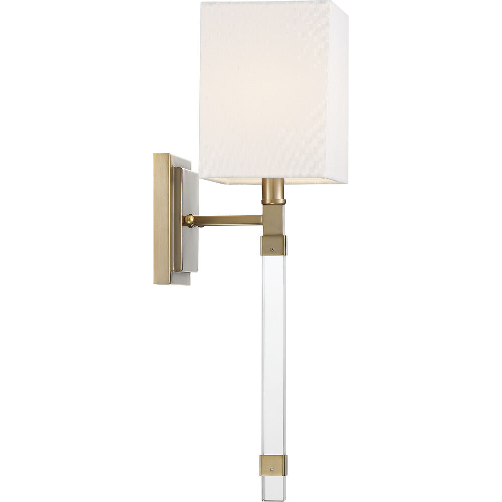 Nuvo Lighting Tompson 1 Light 5 Inch Burnished Brass And White Wall Sconce Wall Light