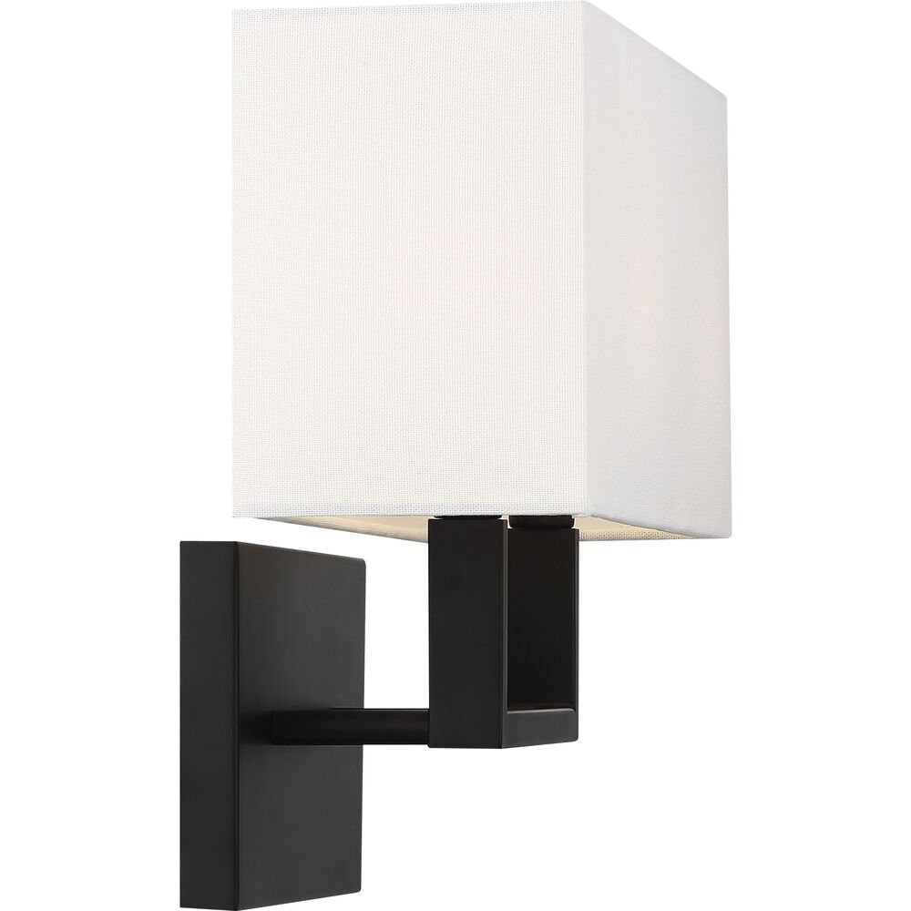 Nuvo Lighting Tribeca 2 Light 14 Inch Aged Bronze And White Fabric Vanity Light Wall Light