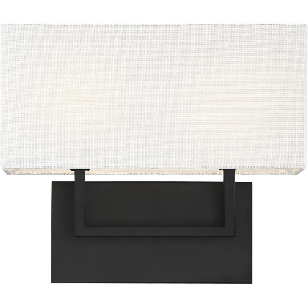 nuvo lighting Tribeca 2 Light 14 inch Aged Bronze and White Fabric Vanity Light Wall Light
