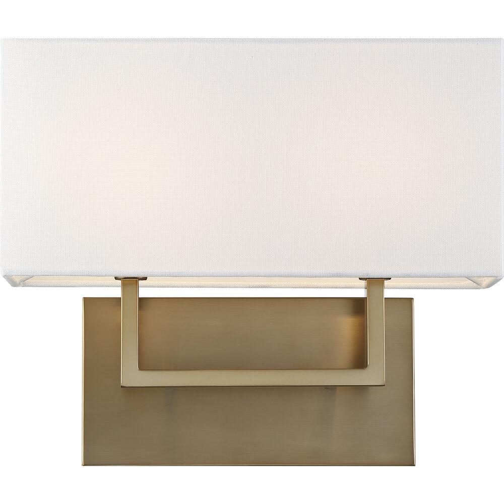 Nuvo Lighting Tribeca 2 Light 14 Inch Burnished Brass And White Vanity Light Wall Light