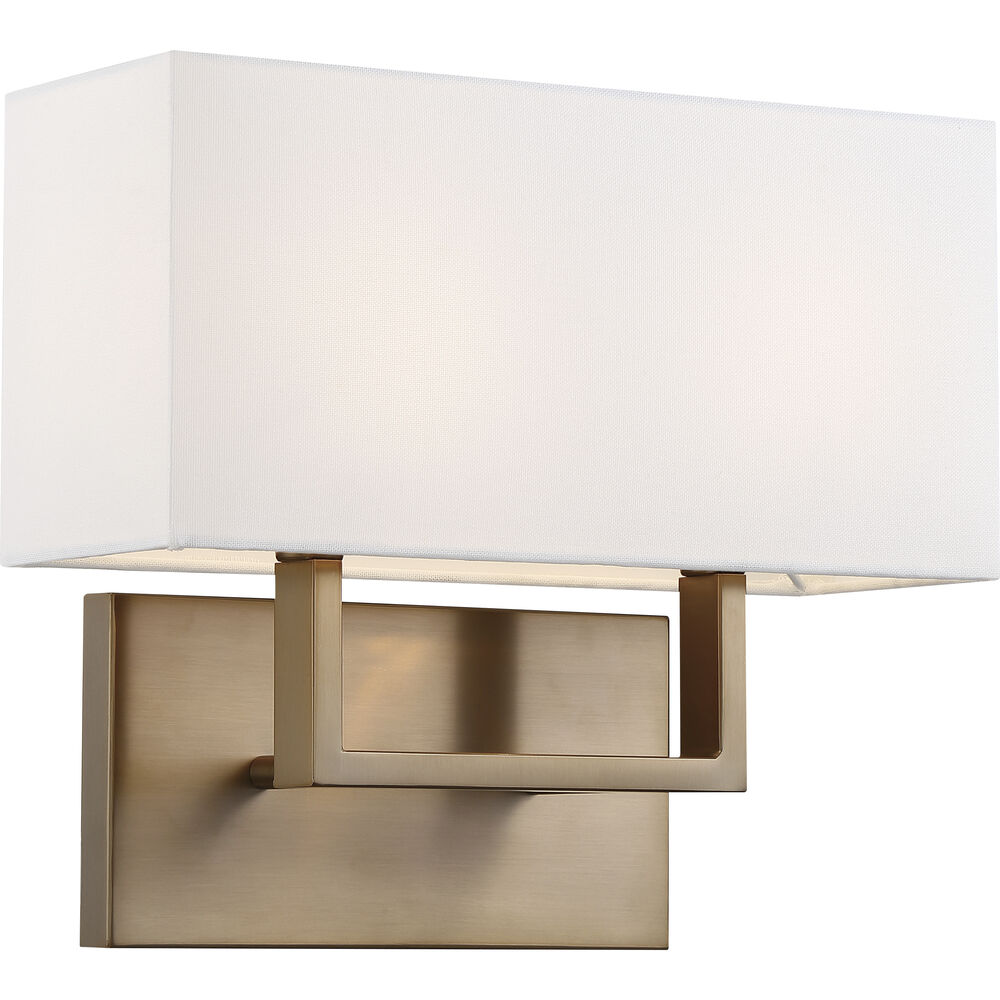 Nuvo Lighting Tribeca 2 Light 14 Inch Burnished Brass And White Vanity Light Wall Light