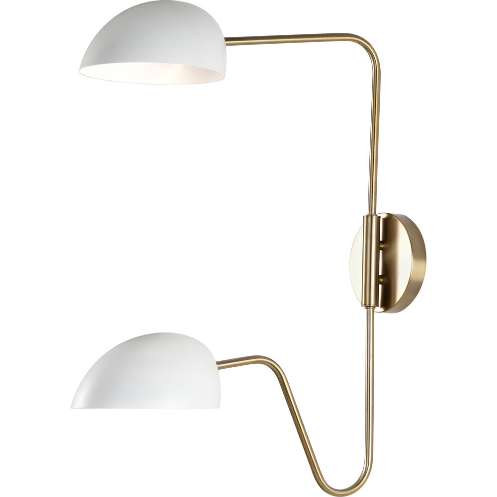 Nuvo Lighting Trilby 1 Light 37 Inch Matte White/Burnished Brass Bathroom Vanity Lights Wall Light