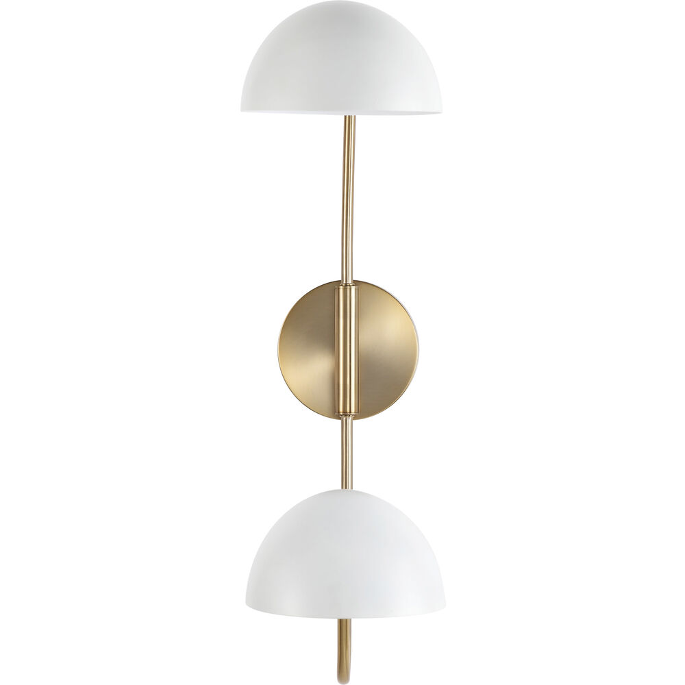 Nuvo Lighting Trilby 1 Light 37 Inch Matte White/Burnished Brass Bathroom Vanity Lights Wall Light