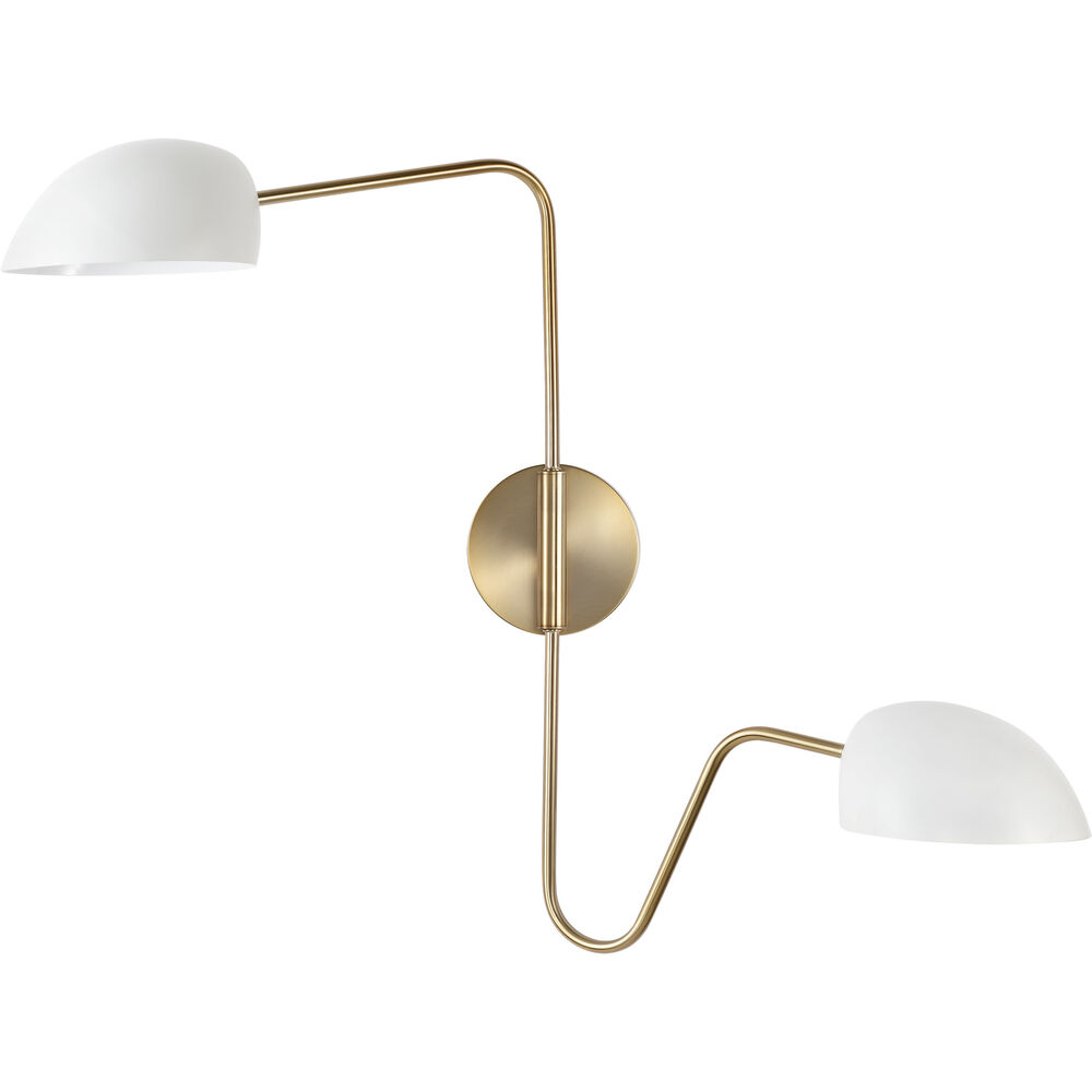 Nuvo Lighting Trilby 1 Light 37 Inch Matte White/Burnished Brass Bathroom Vanity Lights Wall Light