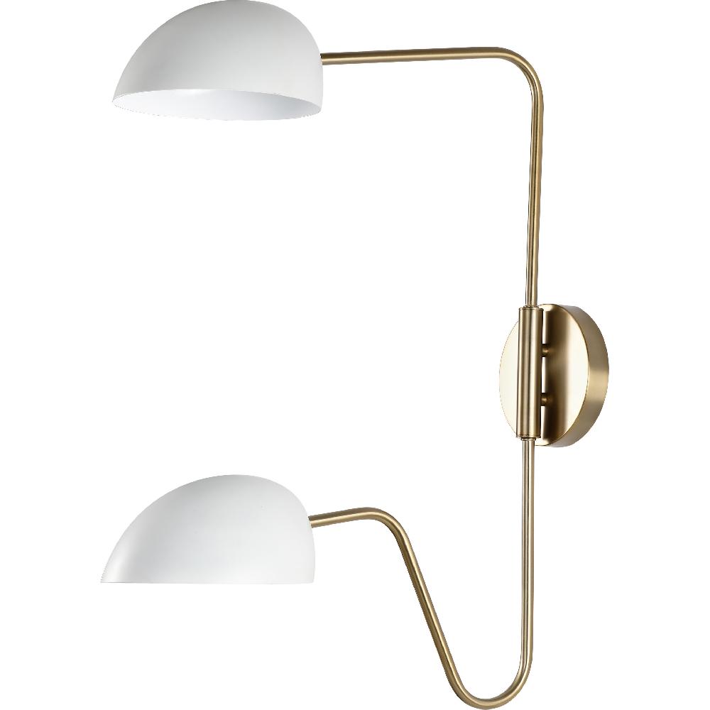 nuvo lighting Trilby 1 Light 37 inch Matte White/Burnished Brass Bathroom Vanity Lights Wall Light