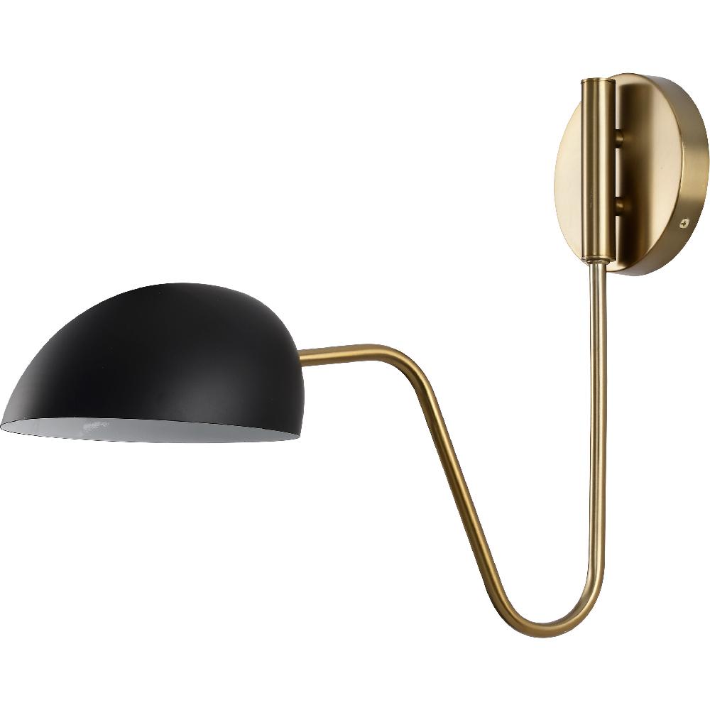 nuvo lighting Trilby 1 Light 7.38 inch Matte Black and Burnished Brass Wall Sconce Wall Light