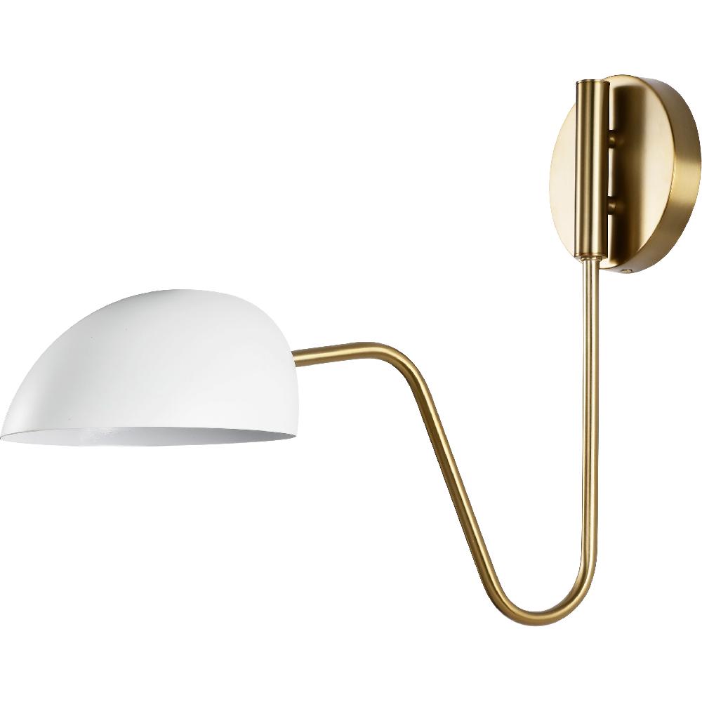 nuvo lighting Trilby 1 Light 7 inch Matte White/Burnished Brass Bathroom Vanity Lights Wall Light