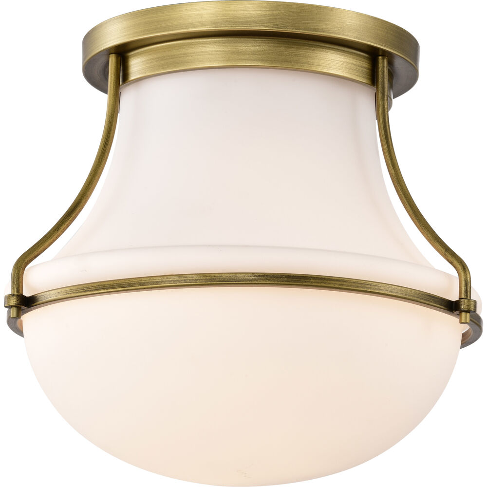 Nuvo Lighting Valdora 1 Light 14 Inch Natural Brass Flush Mount Ceiling Light