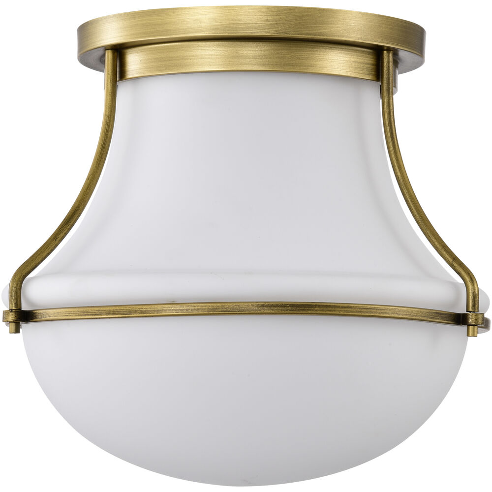 Nuvo Lighting Valdora 1 Light 14 Inch Natural Brass Flush Mount Ceiling Light