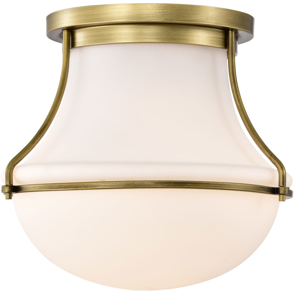 Nuvo Lighting Valdora 1 Light 14 Inch Natural Brass Flush Mount Ceiling Light