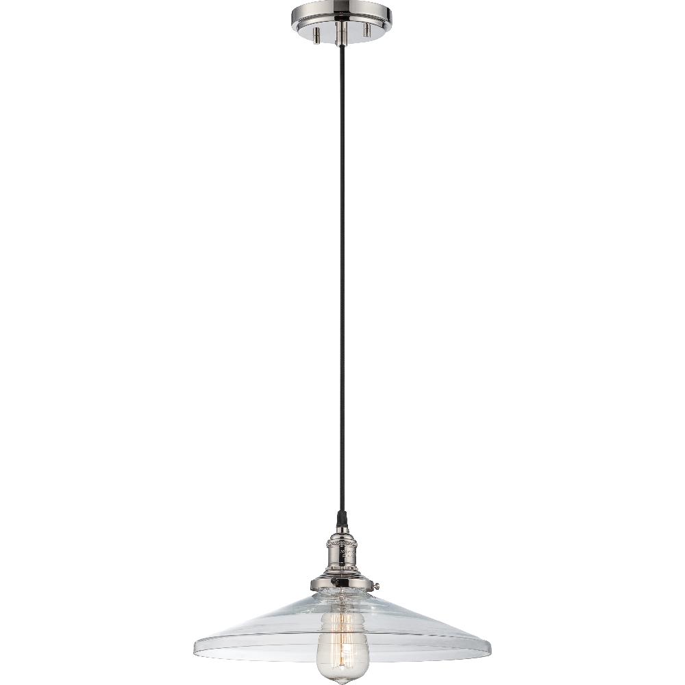 nuvo lighting Vintage 1 Light 14 inch Polished Nickel Pendant Ceiling Light