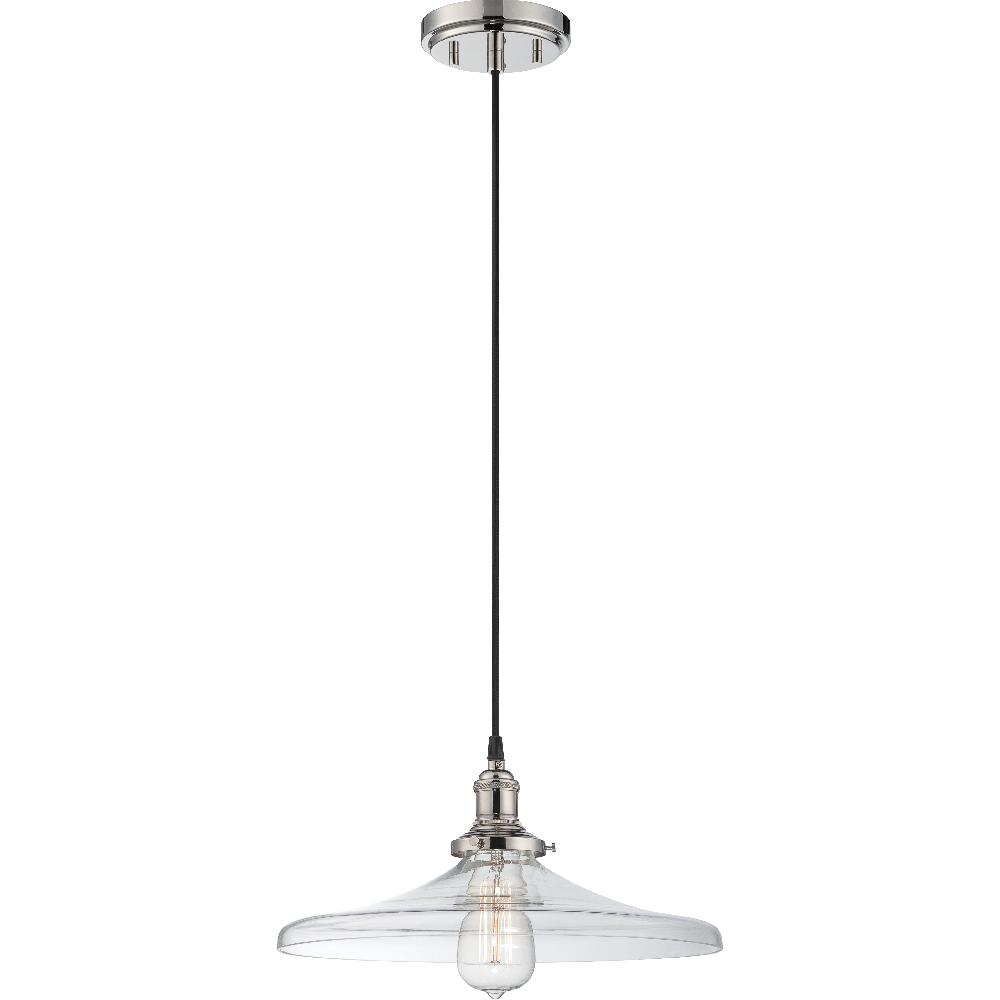 nuvo lighting Vintage 1 Light 14 inch Polished Nickel Pendant Ceiling Light