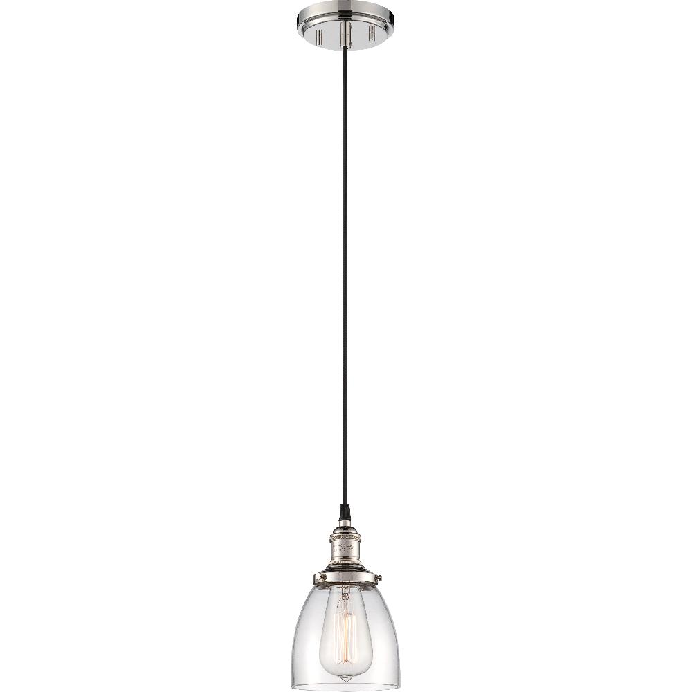 nuvo lighting Vintage 1 Light 5 inch Polished Nickel Pendant Ceiling Light