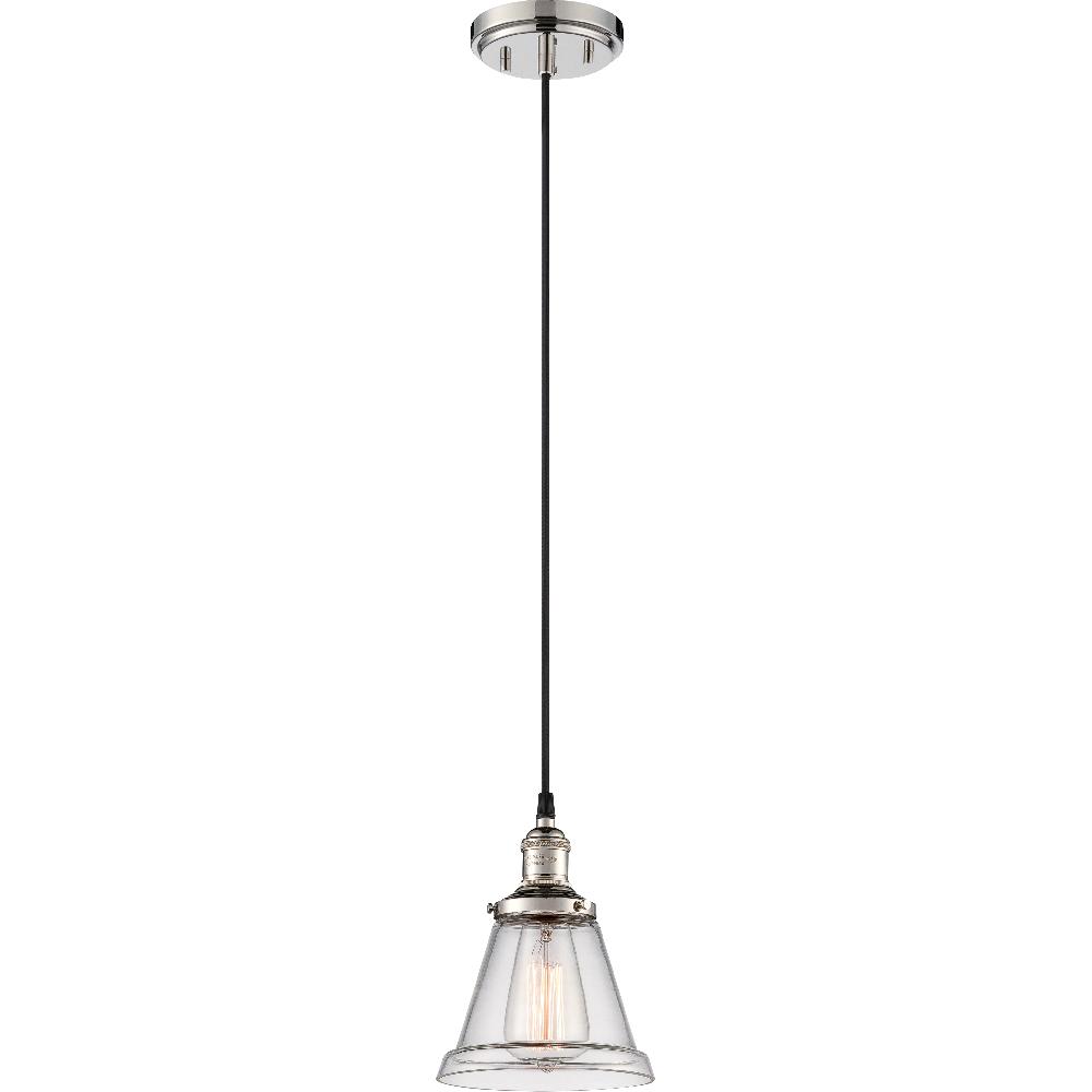 nuvo lighting Vintage 1 Light 7 inch Polished Nickel Pendant Ceiling Light